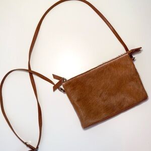 Saudara Tan Cowhide Leather Crossbody Purse